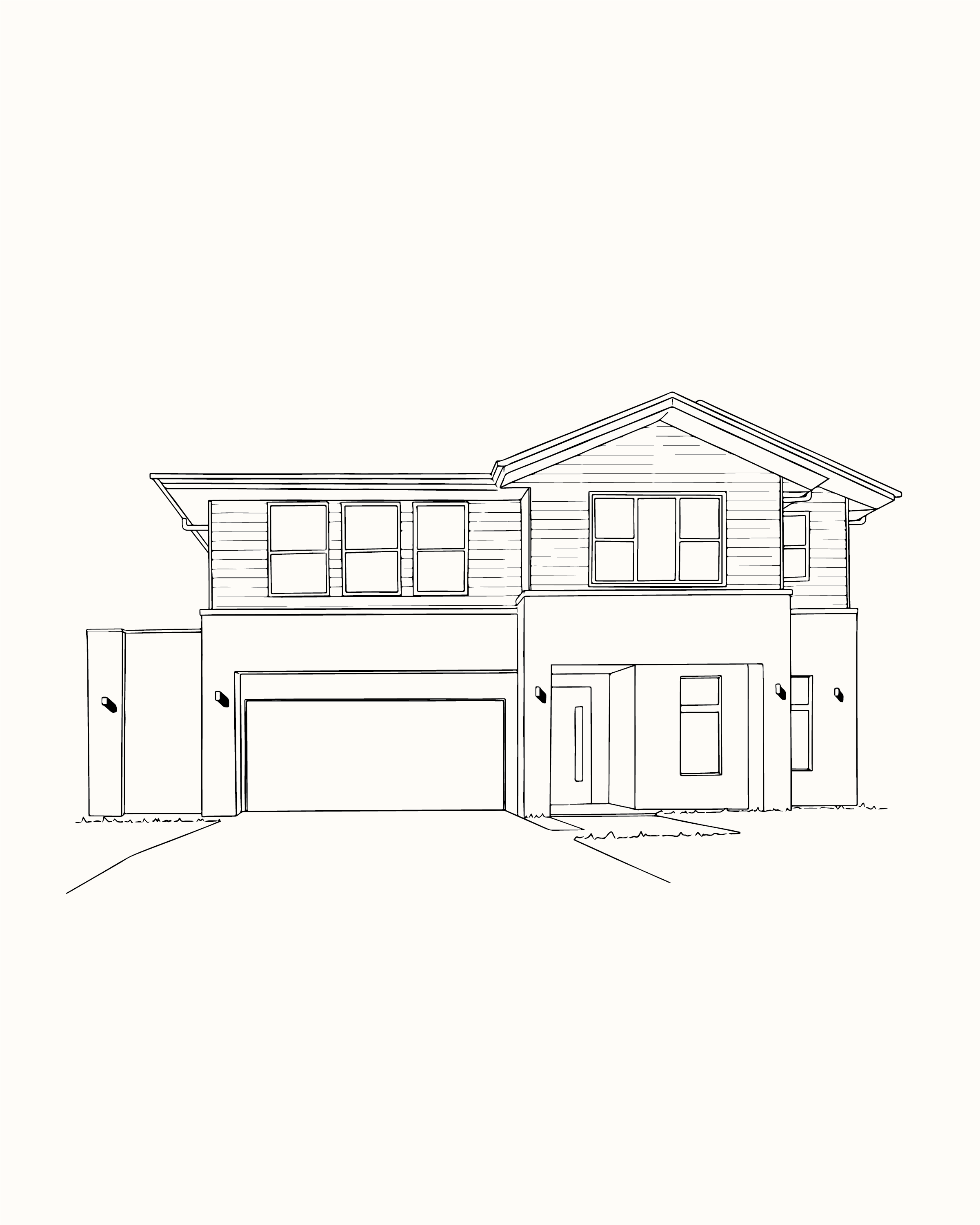 Custom House Portrait – Lines by Shai