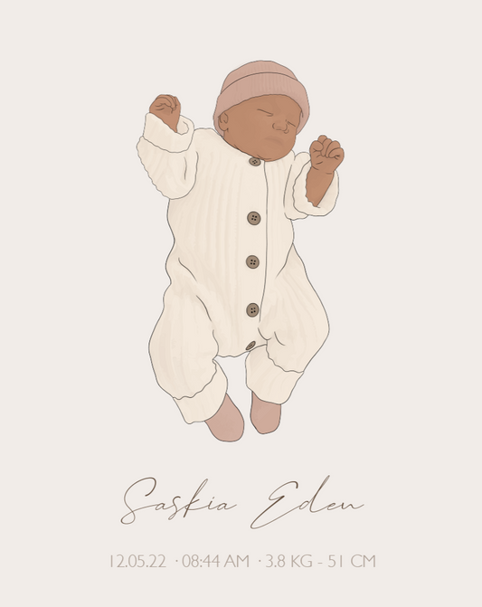 Custom Baby Birth Print - Colour